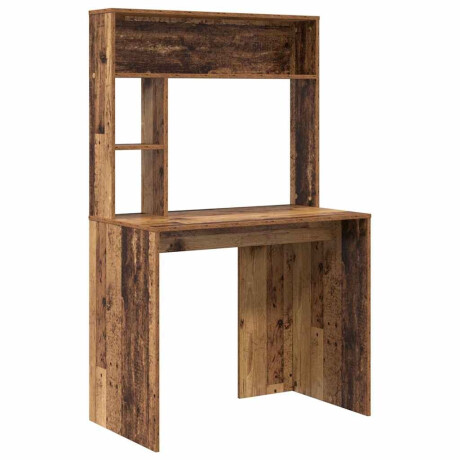 vidaXL Bureau met plank Oud Hout 91 x 50 x 149 cm Bewerkt hout afbeelding2 - 1