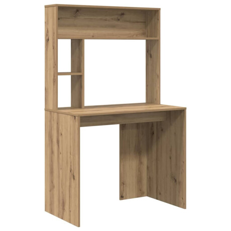 vidaXL Bureau met plank Artisan Eiken 91 x 50 x 149 cm Bewerkt hout afbeelding2 - 1
