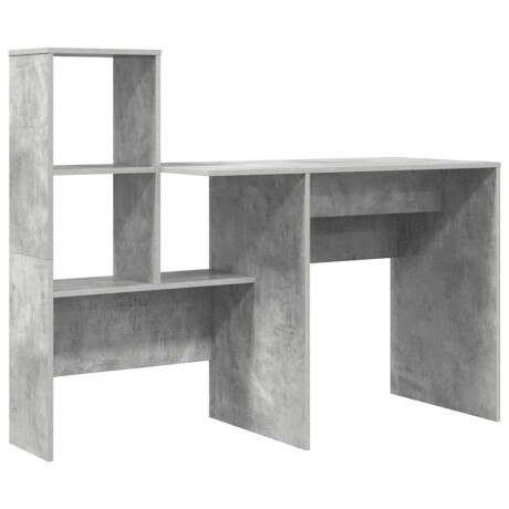 vidaXL Bureau met plank Betongrijs 131,5 x 50 x 106,5 cm Bewerkt hout afbeelding2 - 1