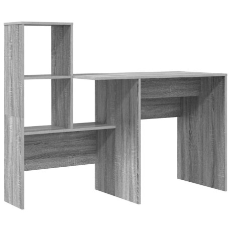 vidaXL Bureau Grijs sonoma 131,5 x 50 x 106,5 cm Bewerkt hout afbeelding2 - 1