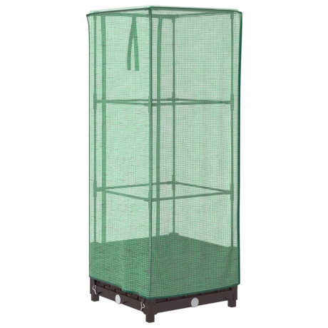 vidaXL Plantenbak verhoogd met kashoes 40x40x123 cm rattanlook afbeelding2 - 1