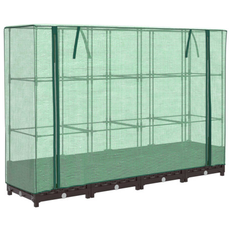 vidaXL Plantenbak verhoogd met kashoes 160x40x123 cm rattanlook afbeelding2 - 1