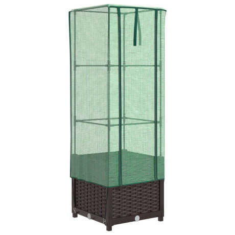 vidaXL Plantenbak verhoogd met kashoes 40x40x139 cm rattanlook afbeelding2 - 1