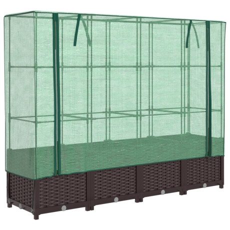 vidaXL Plantenbak verhoogd met kashoes 160x40x138 cm rattanlook afbeelding2 - 1