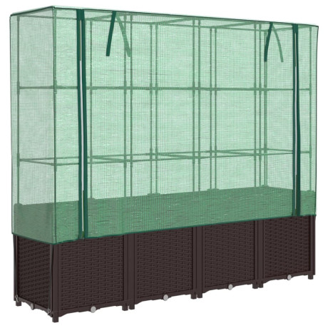 vidaXL Plantenbak verhoogd met kashoes 160x40x153 cm rattanlook afbeelding2 - 1