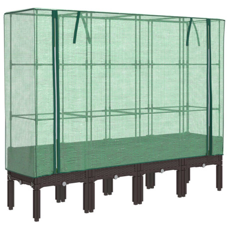 vidaXL Plantenbak verhoogd met kashoes 160x40x140 cm rattanlook afbeelding2 - 1