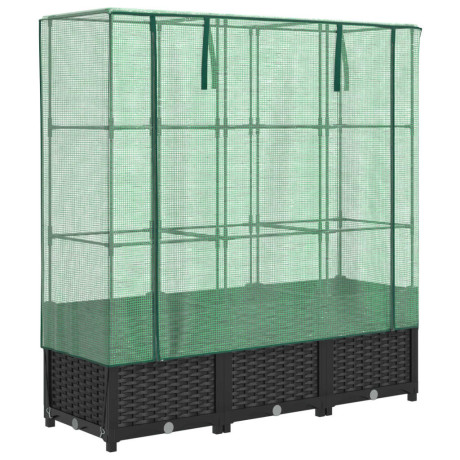 vidaXL Plantenbak verhoogd met kashoes 120x40x138 cm rattanlook afbeelding2 - 1