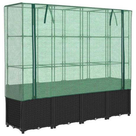 vidaXL Plantenbak verhoogd met kashoes 160x40x153 cm rattanlook afbeelding2 - 1