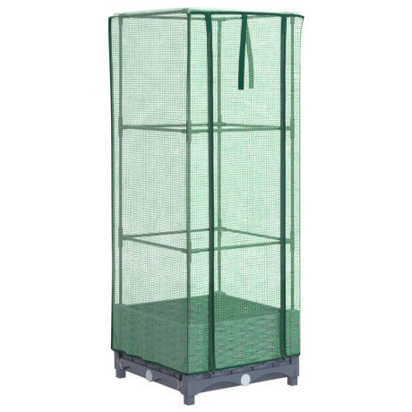 vidaXL Plantenbak verhoogd met kashoes 40x40x123 cm rattanlook afbeelding2 - 1