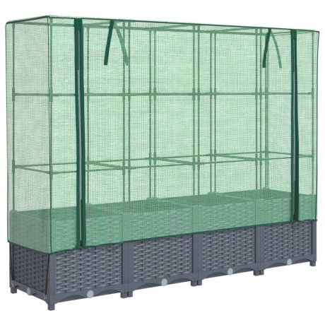 vidaXL Plantenbak verhoogd met kashoes 160x40x138 cm rattanlook afbeelding2 - 1