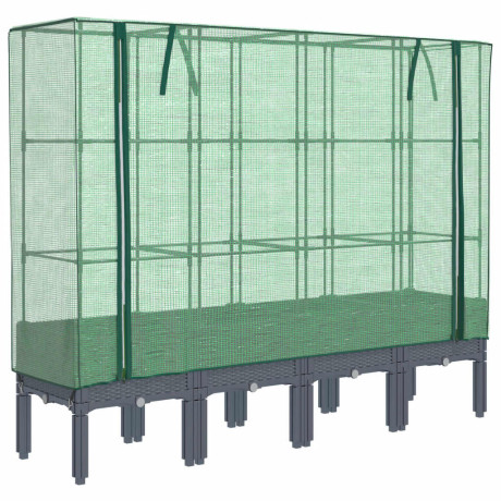 vidaXL Plantenbak verhoogd met kashoes 160x40x140 cm rattanlook afbeelding2 - 1