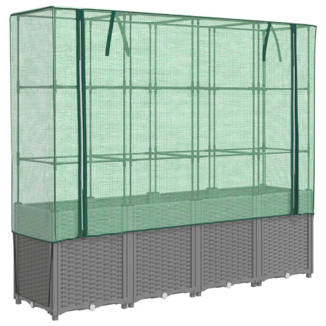 vidaXL Plantenbak verhoogd met kashoes 160x40x153 cm rattanlook afbeelding2 - 1