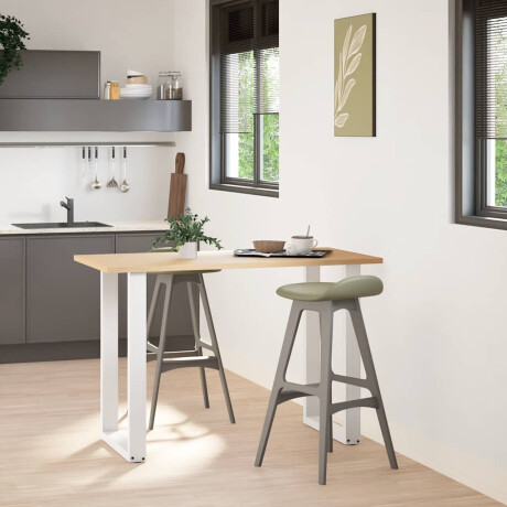 vidaXL Bartafelpoten 2 st U-vormig 60x(90-91)cm staal wit afbeelding2 - 1