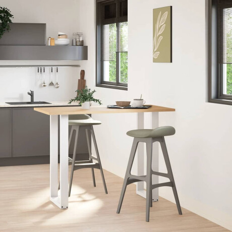 vidaXL Bartafelpoten 2 st U-vormig 50x(100-101) cm staal wit afbeelding2 - 1