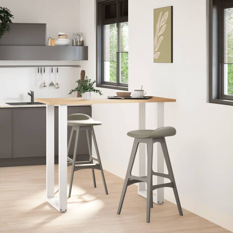 vidaXL Bartafelpoten 2 st U-vormig 60x(110-111) cm staal wit afbeelding2 - 1