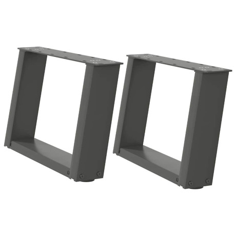 vidaXL Salontafelpoten 2 st U-vormig 50x(30-31) cm staal antraciet afbeelding2 - 1