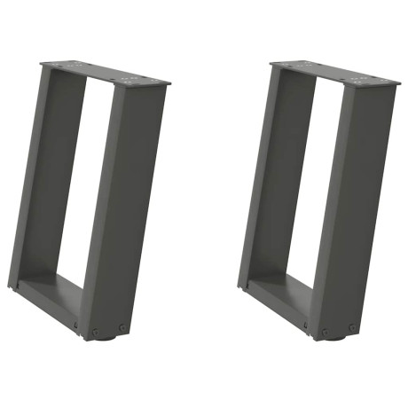 vidaXL Salontafelpoten 2 st U-vormig 28x(42-43) cm staal antraciet afbeelding2 - 1