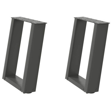 vidaXL Salontafelpoten 2 st U-vormig 38x(42-43) cm staal antraciet afbeelding2 - 1