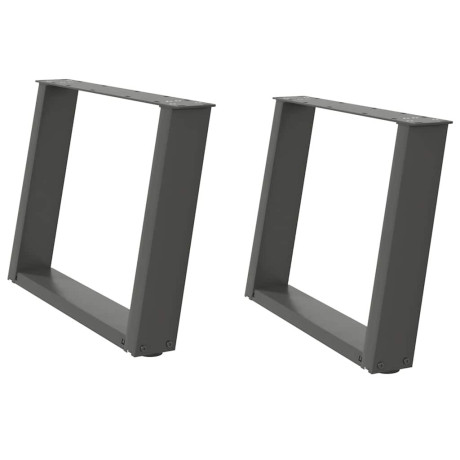vidaXL Salontafelpoten 2 st U-vormig 70x(42-43) cm staal antraciet afbeelding2 - 1