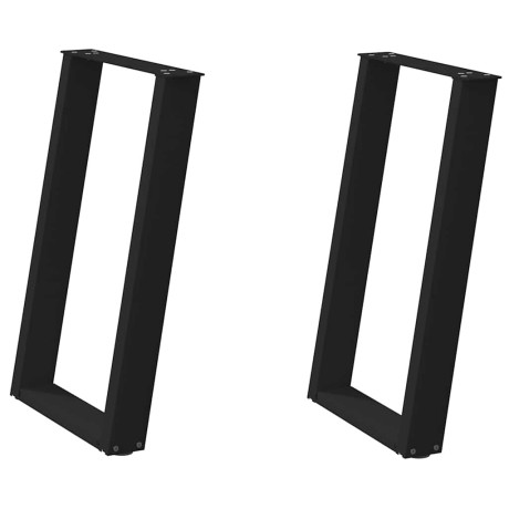 vidaXL Eettafelpoten 2 st U-vormig 50x(72-73) cm staal zwart afbeelding2 - 1