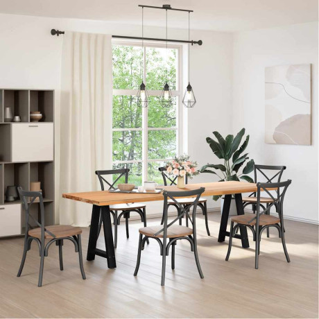 vidaXL Salontafelpoten 2 st A-vormig 60x(72-73) cm staal zwart afbeelding2 - 1