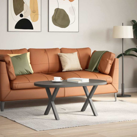 vidaXL Salontafelpoten 2 st X-vormig 50x(42-43) cm staal antraciet afbeelding2 - 1