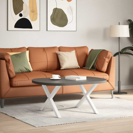 vidaXL Salontafelpoten 2 st X-vormig 70x(42-43) cm staal wit afbeelding2 - 1