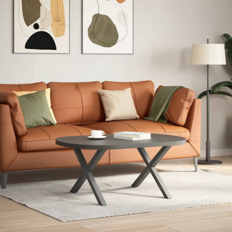 vidaXL Salontafelpoten 2 st X-vormig 70x(42-43) cm staal antraciet afbeelding2 - 1