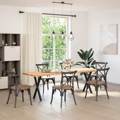 vidaXL Eettafelpoten 2 st X-vormig 50x(72-73) cm staal zwart afbeelding2 - 1