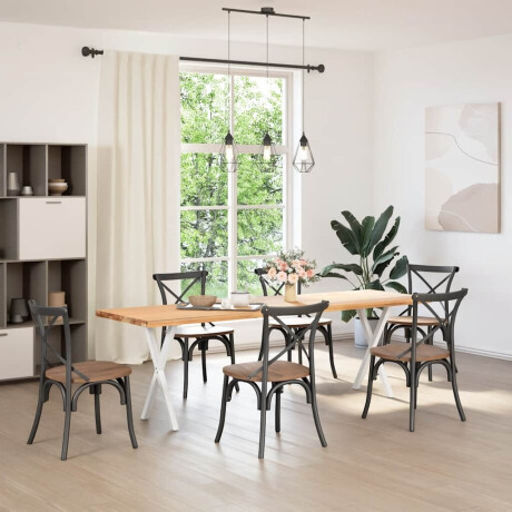 vidaXL Eettafelpoten 2 st X-vormig 50x(72-73) cm staal wit afbeelding2 - 1