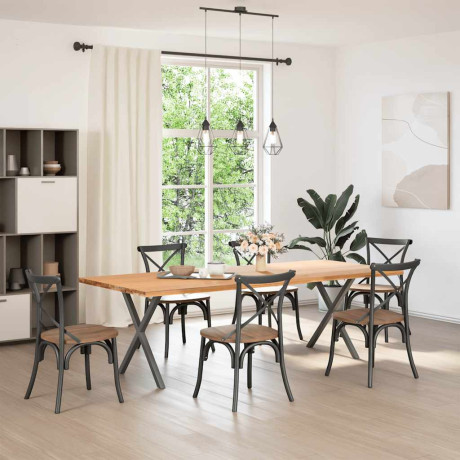 vidaXL Eettafelpoten 2 st X-vormig 70x(72-73) cm staal antraciet afbeelding2 - 1