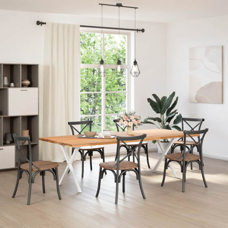 vidaXL Eettafelpoten 2 st X-vormig 80x(72-73) cm staal wit afbeelding2 - 1