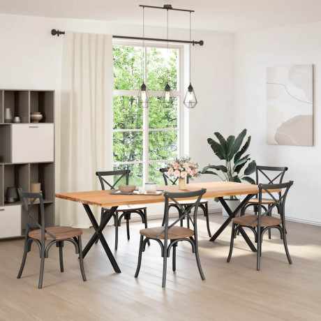 vidaXL Eettafelpoten 2 st X-vormig 90x(72-73) cm staal zwart afbeelding2 - 1