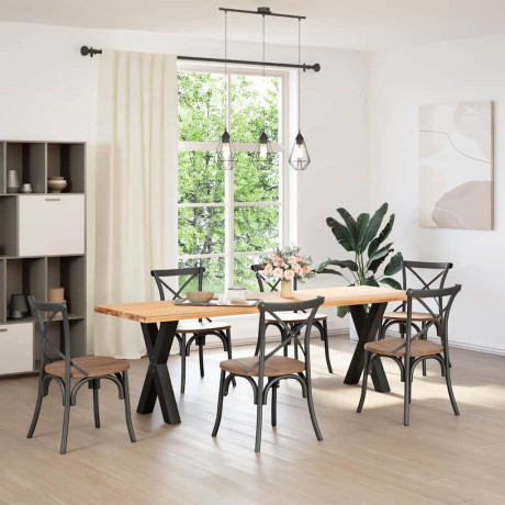 vidaXL Eettafelpoten 2 st X-vormig 50x(72-73) cm staal zwart afbeelding2 - 1