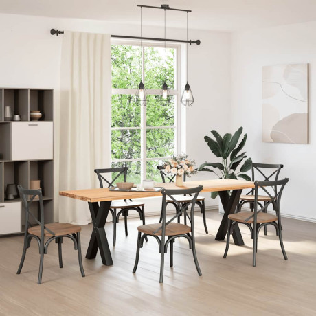 vidaXL Eettafelpoten 2 st X-vormig 60x(72-73) cm staal zwart afbeelding2 - 1