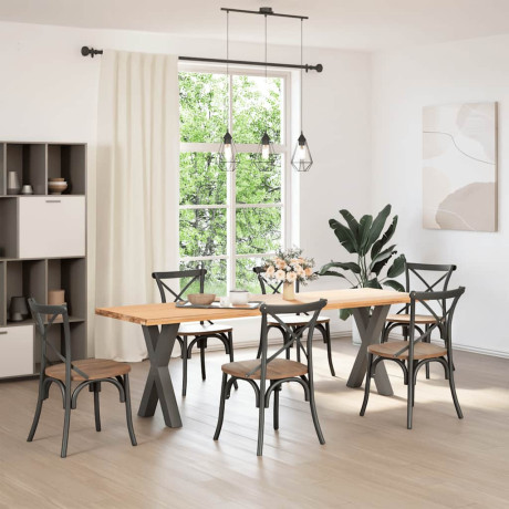 vidaXL Eettafelpoten 2 st X-vormig 60x(72-73) cm staal antraciet afbeelding2 - 1