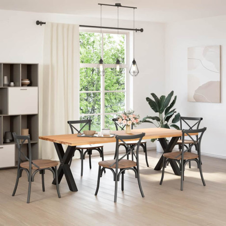 vidaXL Eettafelpoten 2 st X-vormig 80x(72-73) cm staal zwart afbeelding2 - 1