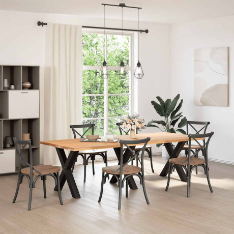 vidaXL Eettafelpoten 3 st X-vormig 80x(72-73) cm staal zwart afbeelding2 - 1