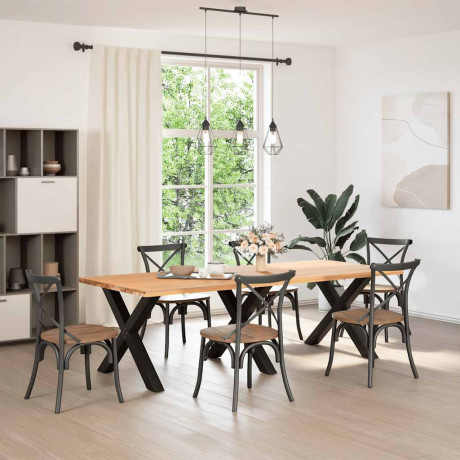 vidaXL Eettafelpoten 3 st X-vormig 90x(72-73) cm staal zwart afbeelding2 - 1