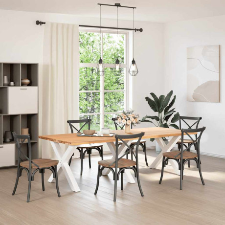 vidaXL Eettafelpoten 3 st X-vormig 90x(72-73) cm staal wit afbeelding2 - 1