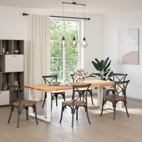 vidaXL Eettafelpoten 2 st T-vormig 90x35x(72-73) cm staal wit afbeelding2 - 1