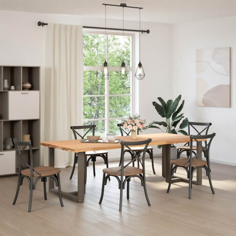vidaXL Eettafelpoten 2 st T-vormig 90x35x(72-73) cm staal naturel afbeelding2 - 1
