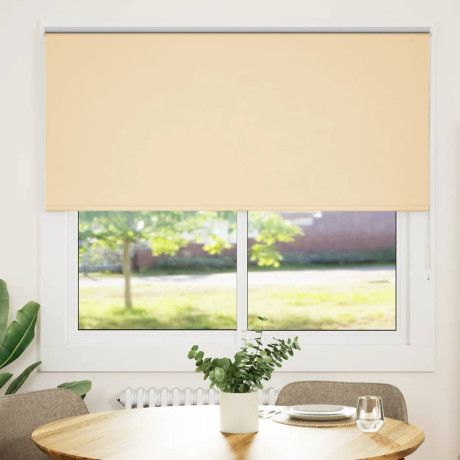vidaXL Rolgordijn verduisterend 155x150 cm stofbreedte 151,6 cm beige afbeelding2 - 1
