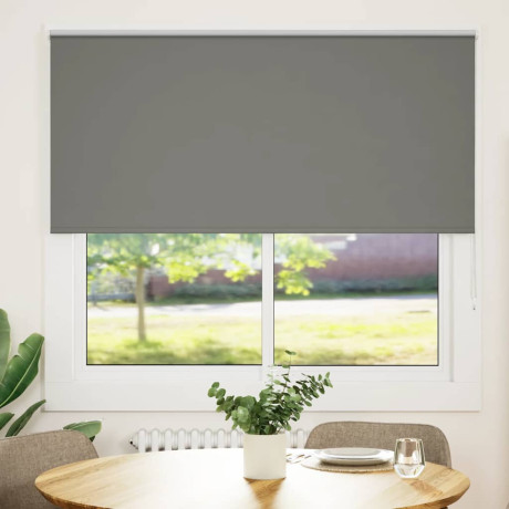 vidaXL Rolgordijn verduisterend 145x175 cm stofbreedte 141,6 cm grijs afbeelding2 - 1