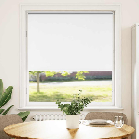 vidaXL Rolgordijn verduisterend 110x130 cm stofbreedte 105,7 cm wit afbeelding2 - 1