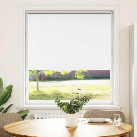 vidaXL Rolgordijn verduisterend 115x130 cm stofbreedte 110,7 cm wit afbeelding2 - 1