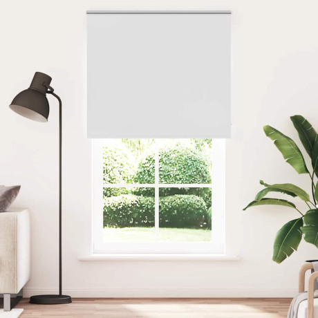 vidaXL Rolgordijn verduisterend 140x210 cm stofbreedte 136,6 cm wit afbeelding2 - 1