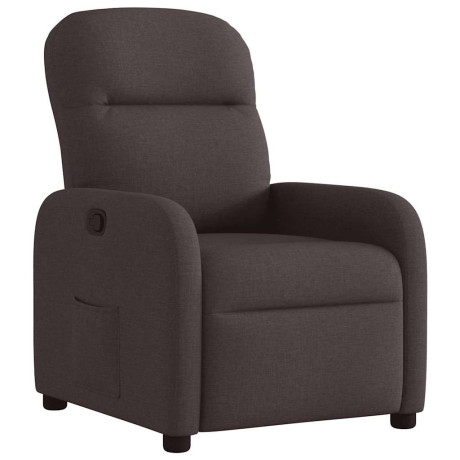 vidaXL Fauteuil verstelbaar stof donkerbruin afbeelding2 - 1
