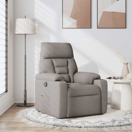 vidaXL Fauteuil verstelbaar stof taupe afbeelding2 - 1