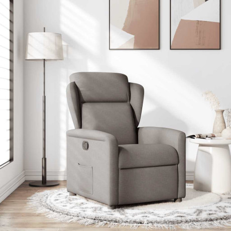 vidaXL Fauteuil verstelbaar stof taupe afbeelding2 - 1